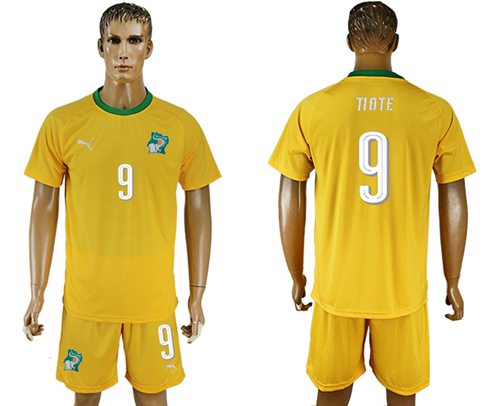 Cote d'lvoire #9 Tiote Home Soccer Country Jersey - Click Image to Close